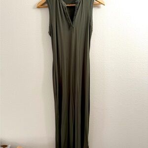 Express Olive Sleeveless Maxi Dress